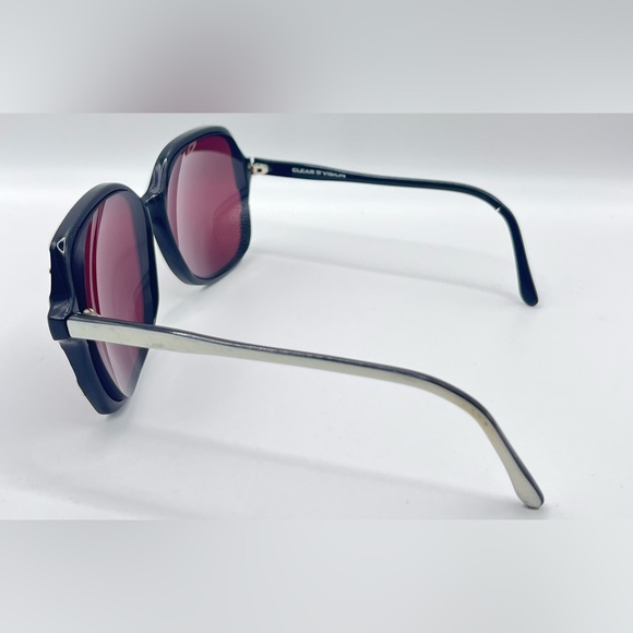 Vintage ClearVision 271 Black White Oval Sunglasses Frames Only - Picture 5 of 8